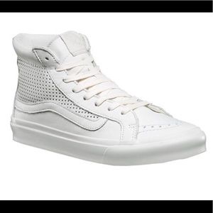 White perforated leather vans